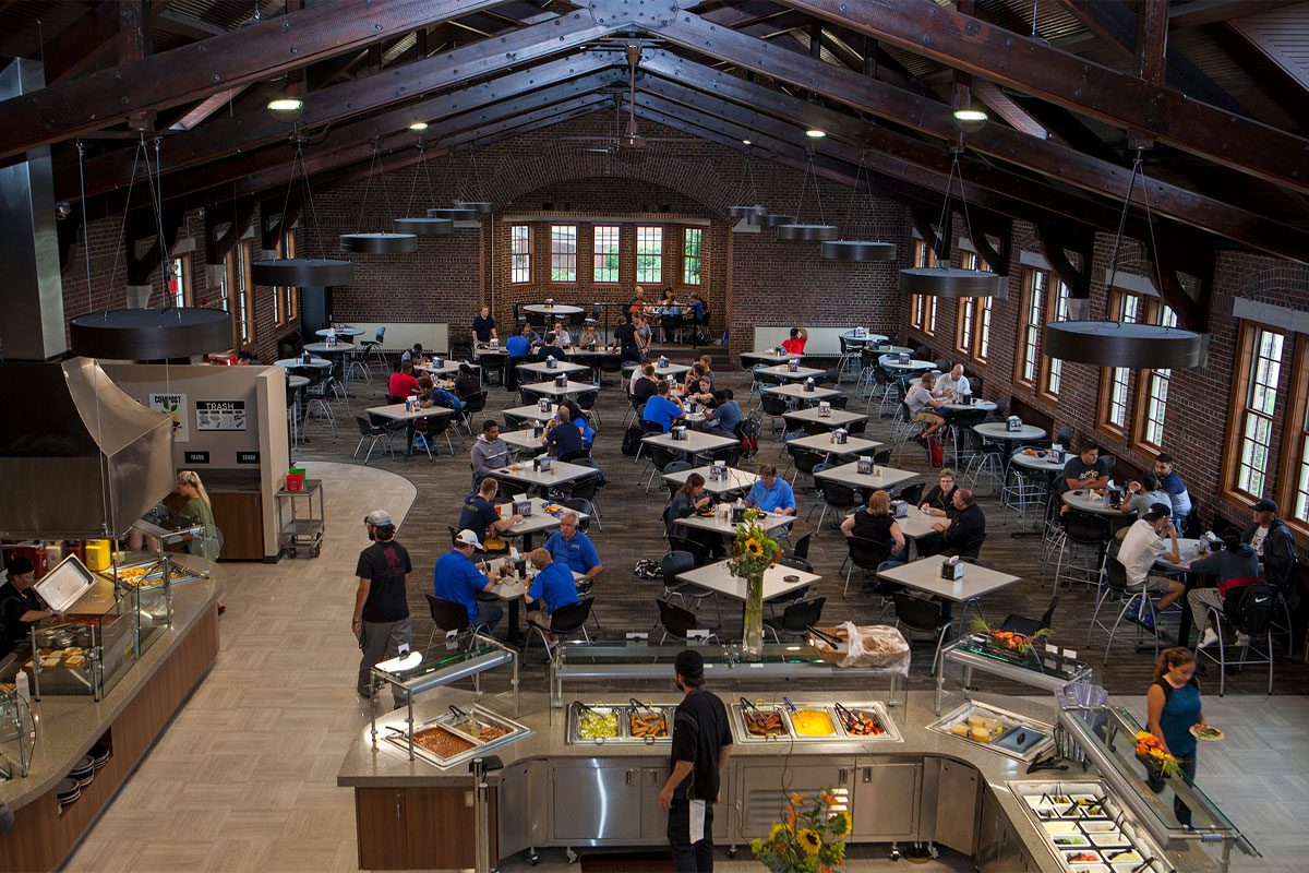 Aerial view of Smeltzer Dining Hall
